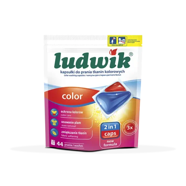 Karton zbiorczy 6 szt. Ludwik kapsułki  do prania tkanin kolorowych Color 2 in 1 caps 44szt