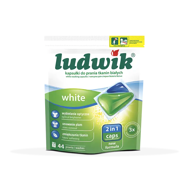 Karton zbiorczy 6 szt. Ludwik kapsułki do prania tkanin białych White 2 in 1 caps 44 szt