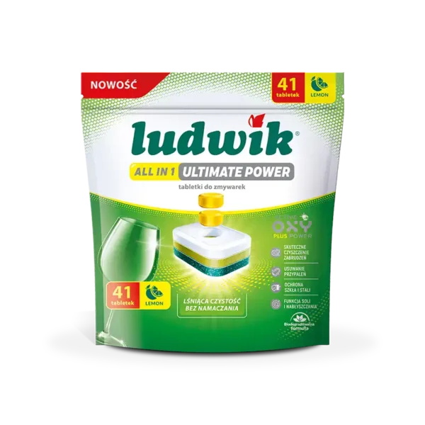 Ludwik All in 1 Ultimate Power tabletki do zmywarek 41 szt. Lemon
