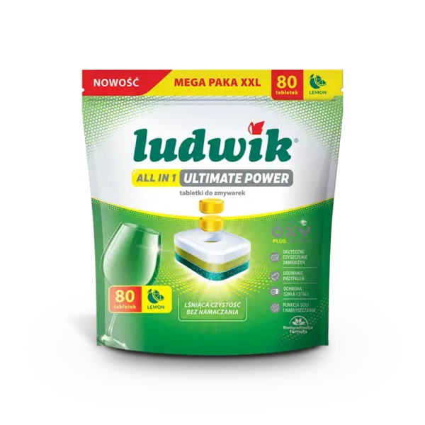 Ludwik All in 1 Ultimate Power tabletki do zmywarek 80 szt. Lemon