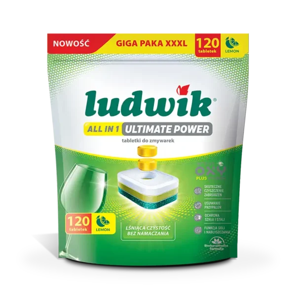Ludwik All in 1 Ultimate Power tabletki do zmywarek 120 szt. Lemon