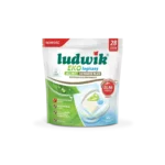 Zestaw zawiera - Ludwik Ekologiczny All in One Ultimate Plus kapsułki do zmywarek 28 szt.