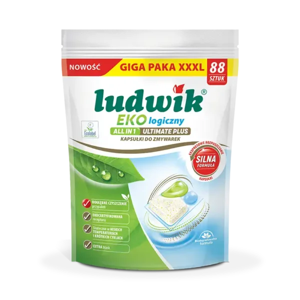 Ludwik Ekologiczny All in 1 Ultimate Plus kapsułki do zmywarek 88 szt.