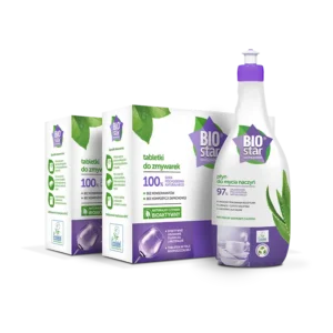 Ekologiczny zestaw kuchenny BIOstar (2xtabletki do zmywarki, płyn do mycia naczyń)