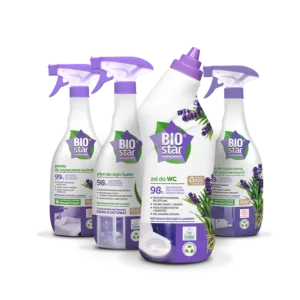 Zestaw łazienkowy BIOstar (płyn do kabin prysznicowych, pianka do łazienki,płyn do szyb i luster, żel do WC)