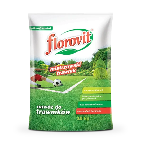 Florovit nawóz do trawników Mistrzowski trawnik, worek 15 kg