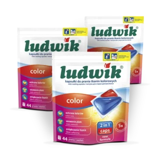 Ludwik kapsułki do prania kolorowego w potrójnym zestawie