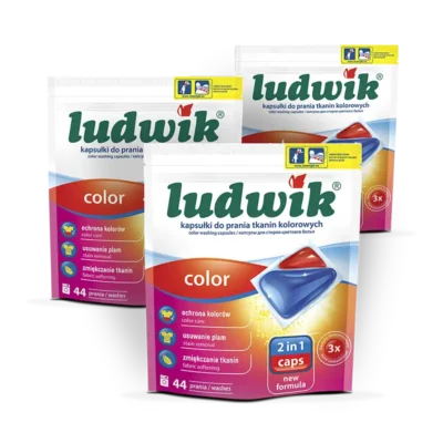 Ludwik kapsułki do prania kolorowego w potrójnym zestawie